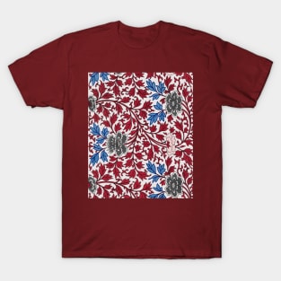 Vintage Red Floral Pattern T-Shirt